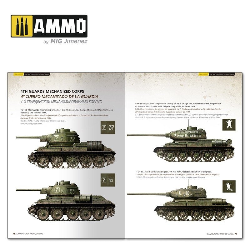 AMMO of Mig Jimenez 6145 T-34 Colors. T-34 Tank Camouflage Patterns in WWII (Multilingual) – zdjęcie 7