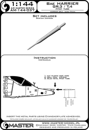 Tube Pitot Master AM-144-037 Harrier GR.3 / T.4 - Échelle 1/144 – Bild 2