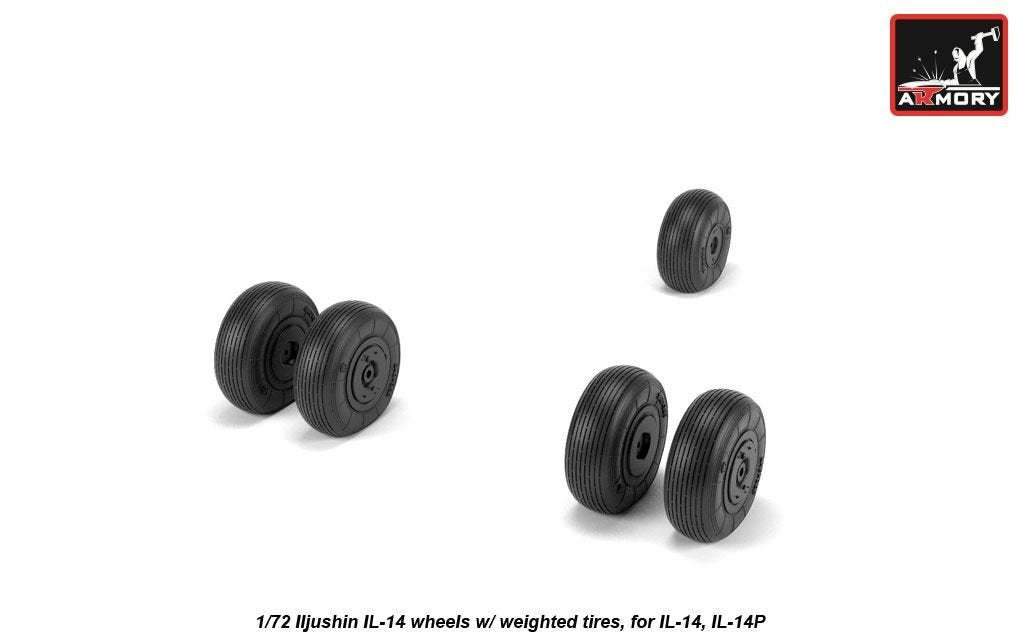 Armory Models AW72059 Iljushin IL-14 Roues de caisse avec pneus lestés 1/72