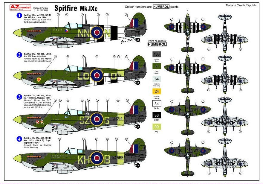 Maquette AZ AZ7391 Supermarine Spitfire Mk.IXc « As » (1/72) – Bild 4