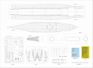 Very Fire BELBV350902AD IJN Yamato Warship Kit Advanced Version 1/350