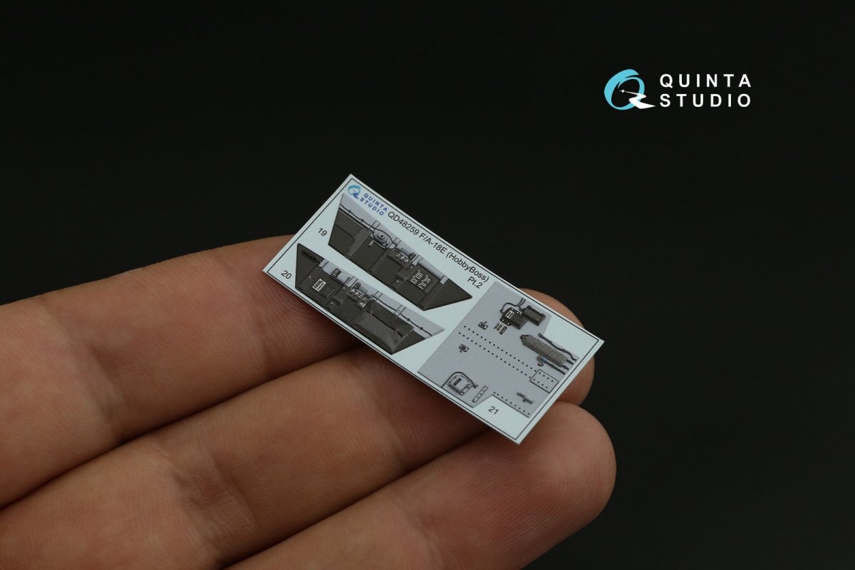 Intérieur imprimé en 3D et coloré sur papier décalcomanie Quinta Studio QD48259 F/A-18E (HobbyBoss) 1/48  – Bild 5