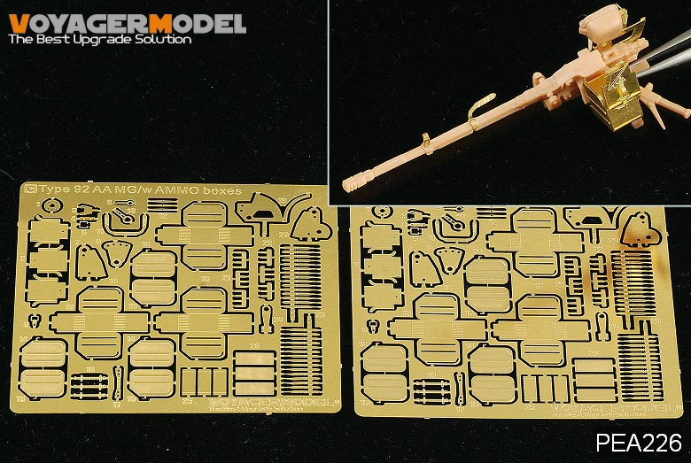 Maquette Voyager PEA226 Mitrailleuse antiaérienne Type 92 de l'Armée populaire de libération chinoise avec boîtes de munitions (pour tous) 1/35