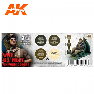 AK Interactive AK11691 Couleurs d&amp;#39;uniforme de pilote américain de la Seconde Guerre mondiale 4x17 ml – image 2