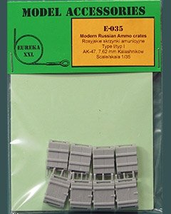 Caisses de munitions russes modernes Eureka XXL E-035 de type I pour munitions de 7,62 mm (pour AK-47 Kalachnikov) à l&amp;#39;échelle 1/35