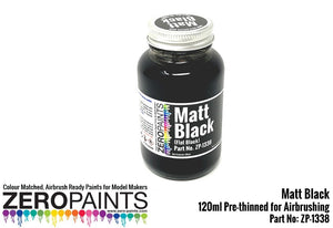 Peinture noire mate Zero Paints ZP-1338 100 ml