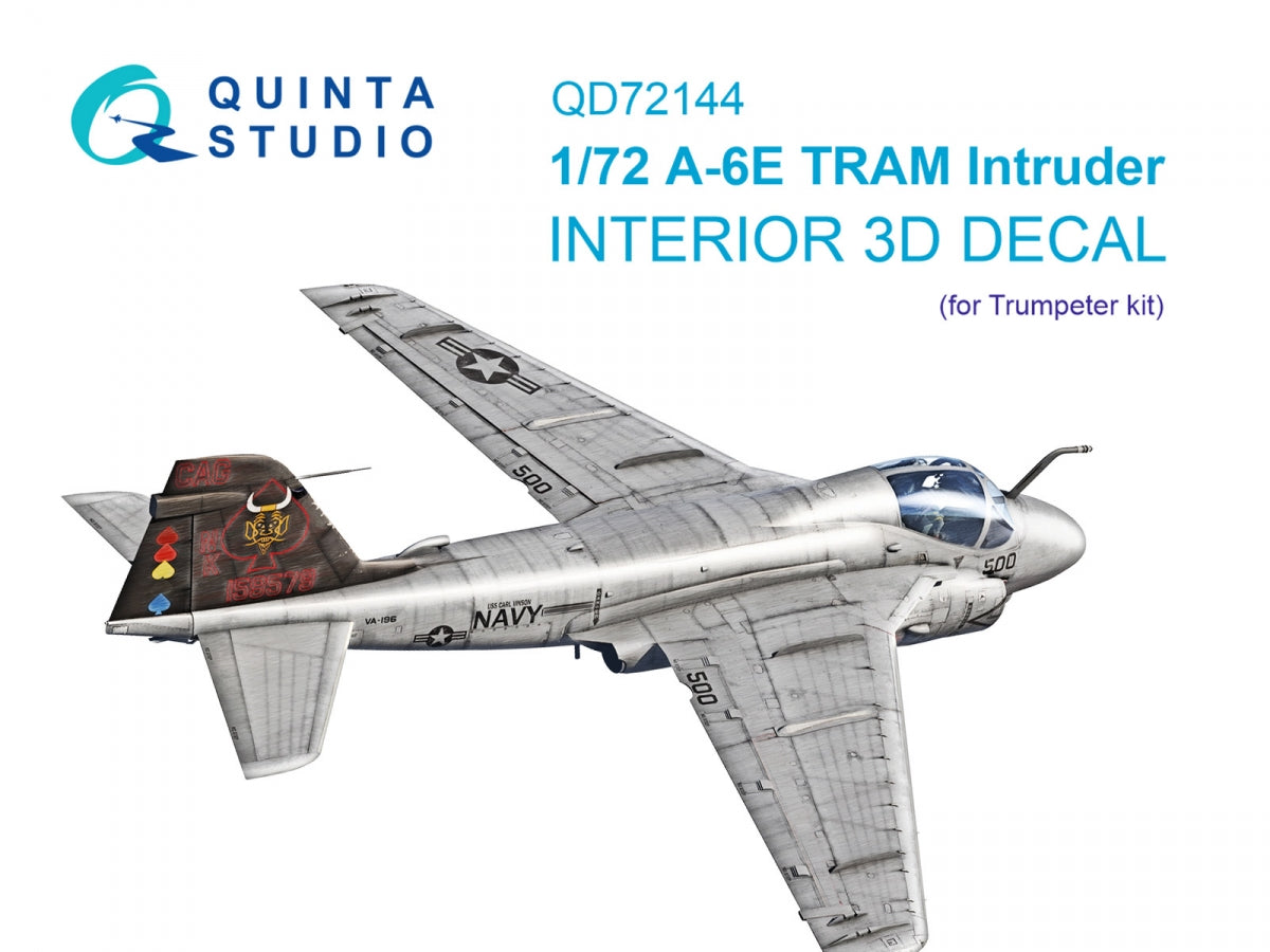 Quinta Studio QD72144 A-6E TRAM Intruder Intérieur imprimé en 3D et coloré sur papier décalcomanie (Trumpeter) 1/72