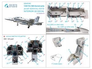 Intérieur imprimé en 3D et coloré sur papier décalcomanie Quinta Studio QD48346 FA-18D (Hasegawa) à l&amp;#39;échelle 1/48 – immagine 2