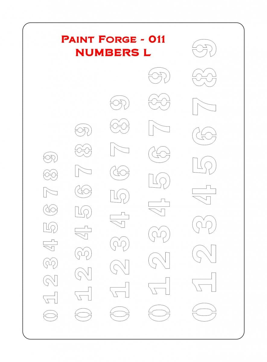 Paint Forge PFST011M STENCIL - NUMBERS – zdjęcie 2