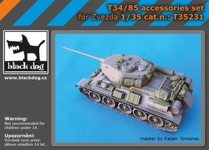 Ensemble d&amp;#39;accessoires Black Dog T35231 T-34/85 au 1/35
