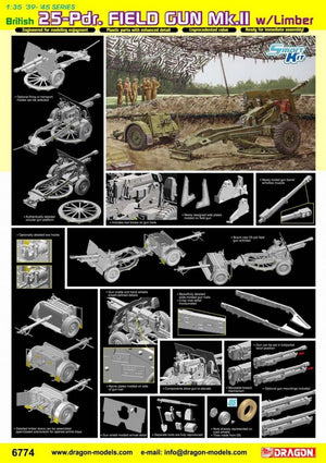 Dragon 6774 Canon de campagne britannique de 25 livres Mk.II avec avant-train (1/35)  – Bild 3