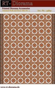 RT-Diorama 35891 Printed Accessories: Oriental Wall and Floor Tiles Nr.5 1/35