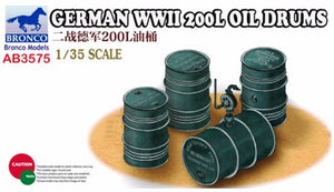 Bronco AB3575 Fûts d&amp;#39;huile allemands de 200 L de la Seconde Guerre mondiale, échelle 1/35