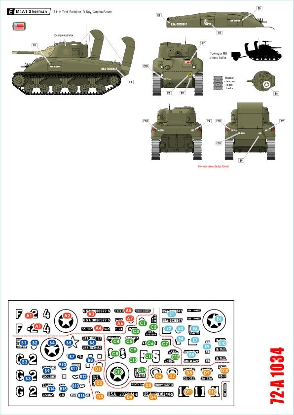 Star Decals 72-A1034 US M4A1 Sherman. Échelle 1/72 – immagine 2