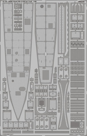 Eduard 53191 DKM U-boat VIIc U-552 pt.1 coque TRUMPETER 1/48