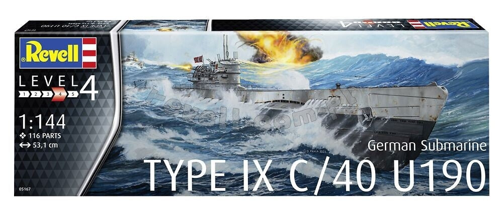 Revell 05167 Sous-marin allemand Type IX C/40 U190 1/144 – image 2