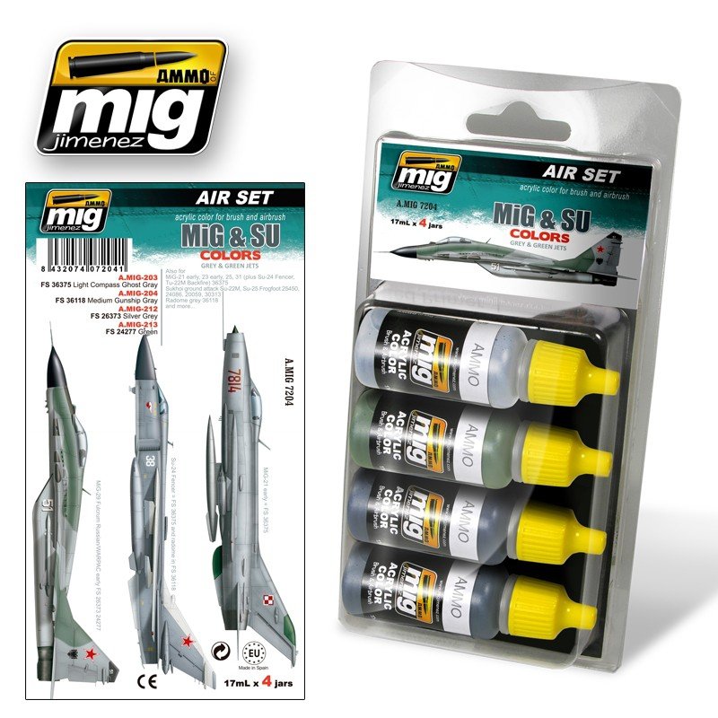 Munitions de Mig Jimenez 7204 MiG SU Couleurs Gris Vert Chasseurs