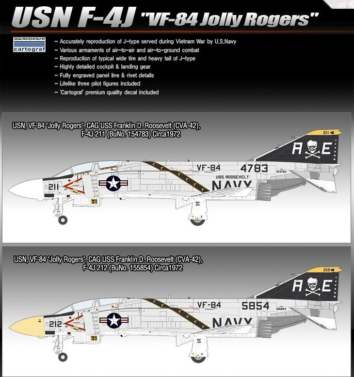 Academy 12305 USN F-4J VF-84 Jolly Rogers (1/48)  – immagine 4