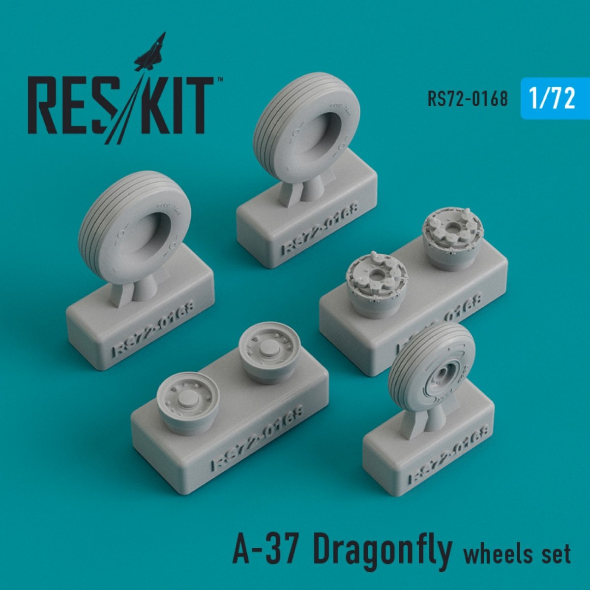 RESKIT RS72-0168 A-37 « DRAGONFLY » JEU DE ROUES 1/72