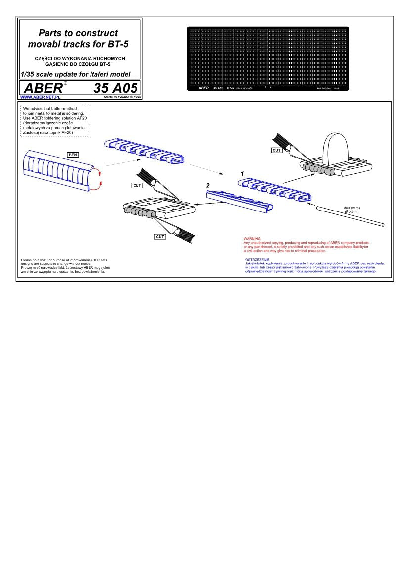 Maillons de chenille Aber 35A005 pour BT-5 (1/35) – Bild 4