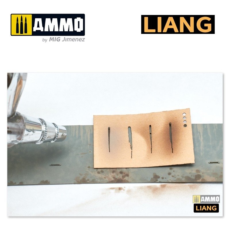 Pochoirs pour aérographe Liang 0002 : effets de coulures et de mouillé – image 6