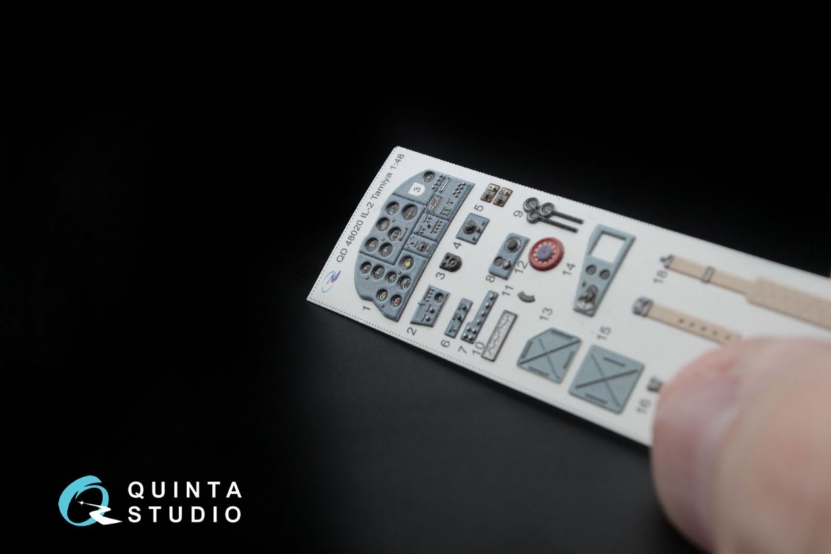 Intérieur imprimé en 3D et coloré sur papier décalcomanie Quinta Studio QD48020 IL-2 (pour maquette Tamiya) 1/48 – image 5