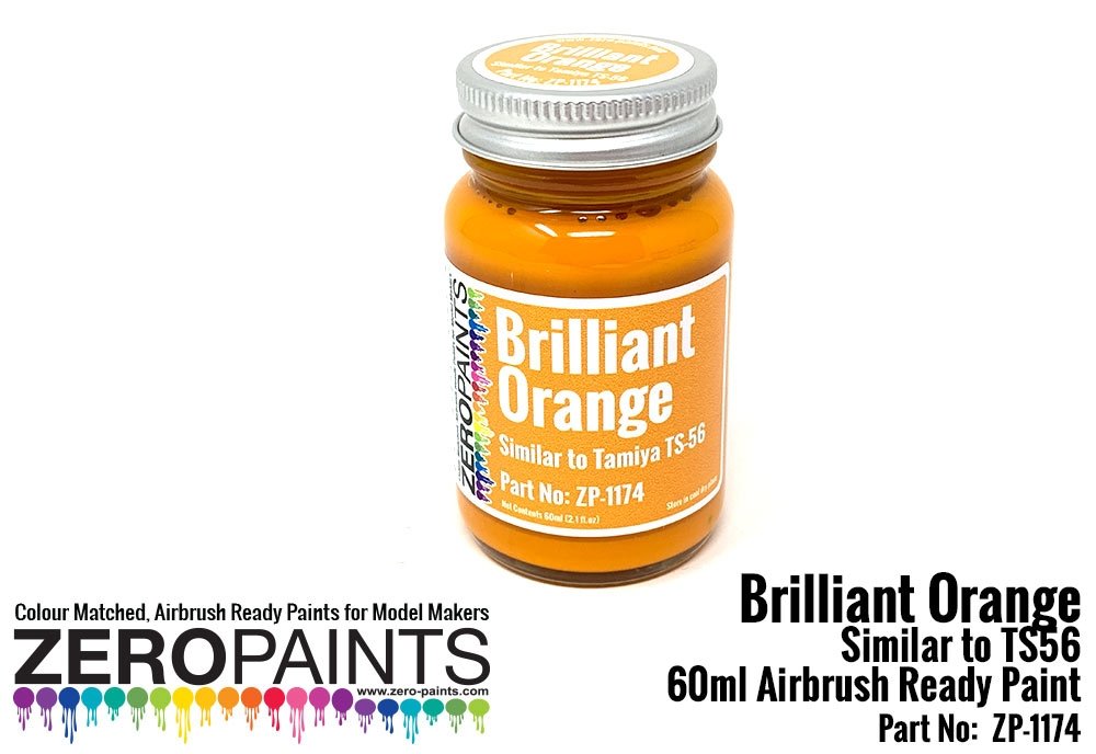Peinture orange brillant Zero Paints ZP-1174 (similaire à TS56) 60 ml