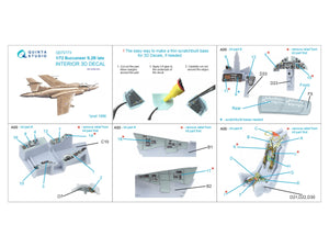 Intérieur imprimé en 3D et coloré sur papier décalcomanie Quinta Studio QD72173 Blackburn Buccaneer S.2B Late (Airfix) 1/72 – Bild 3