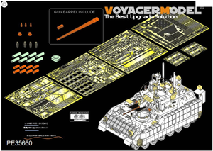 Maquette Voyager PE35660 M2A3 BRADLEY de l&amp;#39;armée américaine moderne avec système BUSK III IFV Basic (canon et lance-fumigènes inclus) (Pour MENG SS-004) 1/35  – image 2