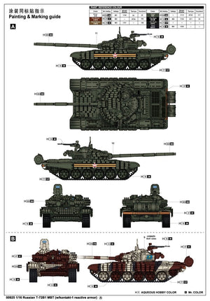 Trumpeter 00925 Char de combat principal russe T-72B1 avec blindage réactif Kontakt-1 1/16 – Bild 3