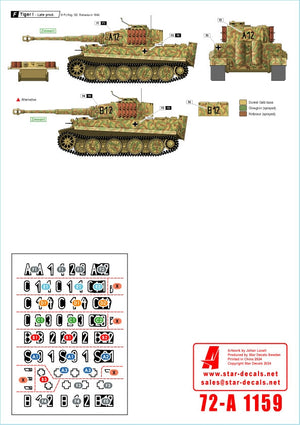 Star Decals 72-A1159 Grossdeutschland Tigers. 1943-44. Tiger I, production début, milieu et fin, échelle 1/72 – Bild 2