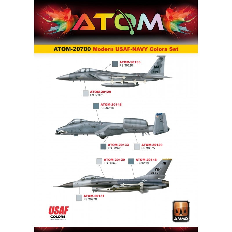 Munitions Mig Jimenez ATOM 20700, couleurs modernes USAF-NAVY, lot de 12 x 20 ml – Bild 2