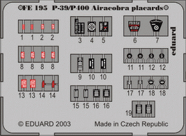 Plaques Eduard FE195 P-39/P-400 1/48