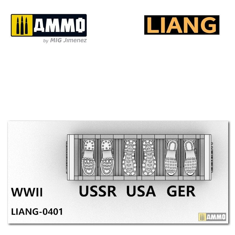 Liang 0401 Maquette imprimée en 3D d&amp;#39;outils à empreinte de chaussure, Seconde Guerre mondiale, échelle 1/35 – immagine 2