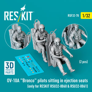 RESKIT RSF32-0078 Pilotes d&amp;#39;OV-10A « Bronco » assis dans des sièges éjectables (2 pièces) (uniquement pour RESKIT RSU32-0060 et RSU32-0061) (Impression 3D) 1/32