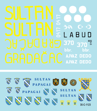 Star Decals 35-C1123 ARBiH - Armija Republike Bosne i Hercgovine (musulman). Chars T-55A 1992-95 1/35 – image 3