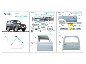 Intérieur coloré imprimé en 3D sur papier décalcomanie (Hasegawa) Quinta Studio QD24022 Suzuki Jimny JA71-JA11 1/24 – image 2