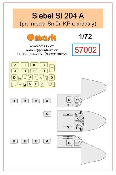 Omask 57002 Siebel Si 204 A (Smer, KP et prebaly) 1/72 – imagen 2