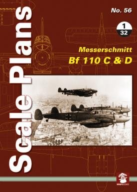 MMP Books 58136 Plans à l&amp;#39;échelle n° 56 : Messerschmitt Bf 110 C et D au 1/32 EN