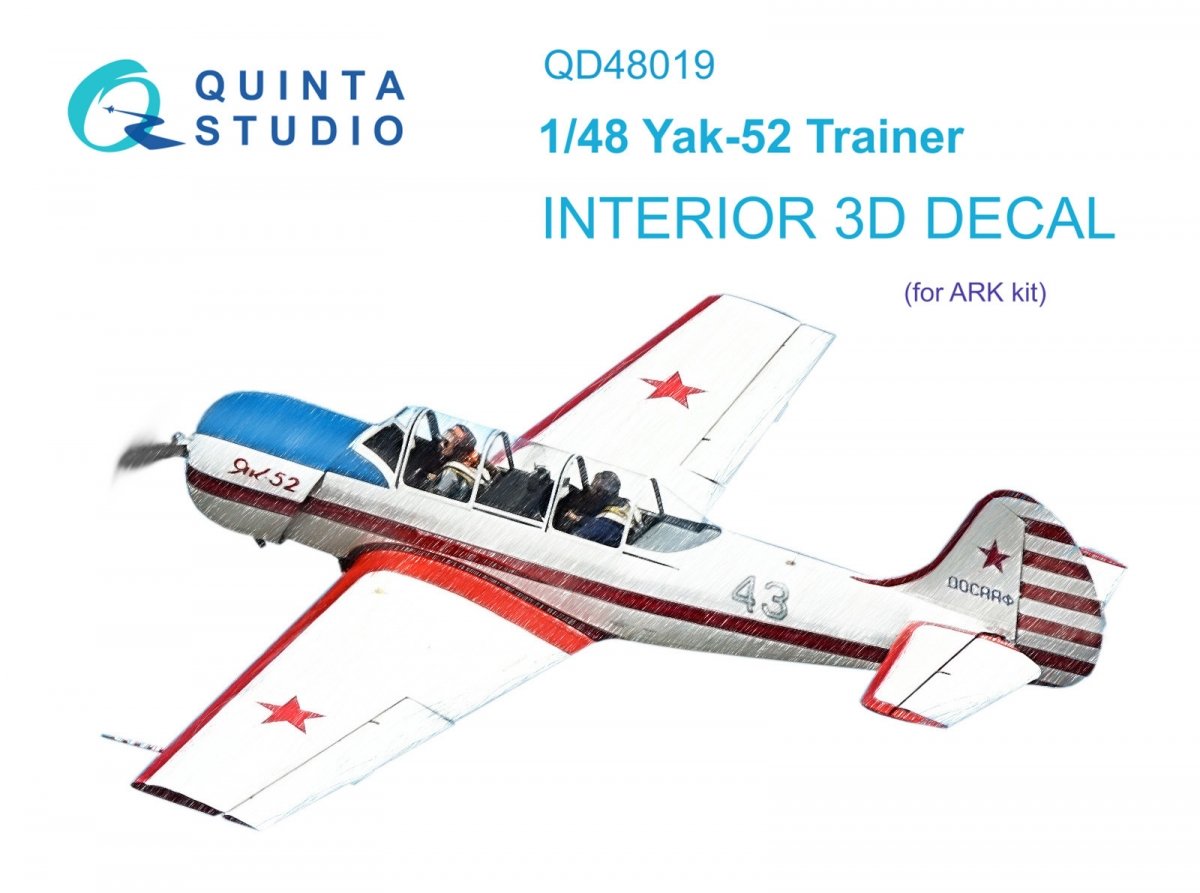 Intérieur du Yak-52 imprimé en 3D et coloré (ARK) par Quinta Studio QD48019, échelle 1/48