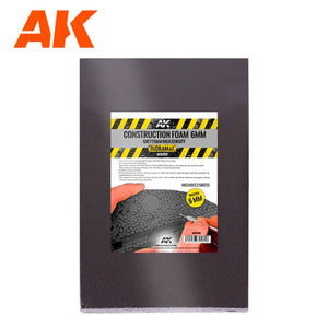 Mousse de construction AK Interactive AK8096, mousse grise haute densité 6 mm, 195 x 295 mm, comprend 2 feuilles (mousse de construction)