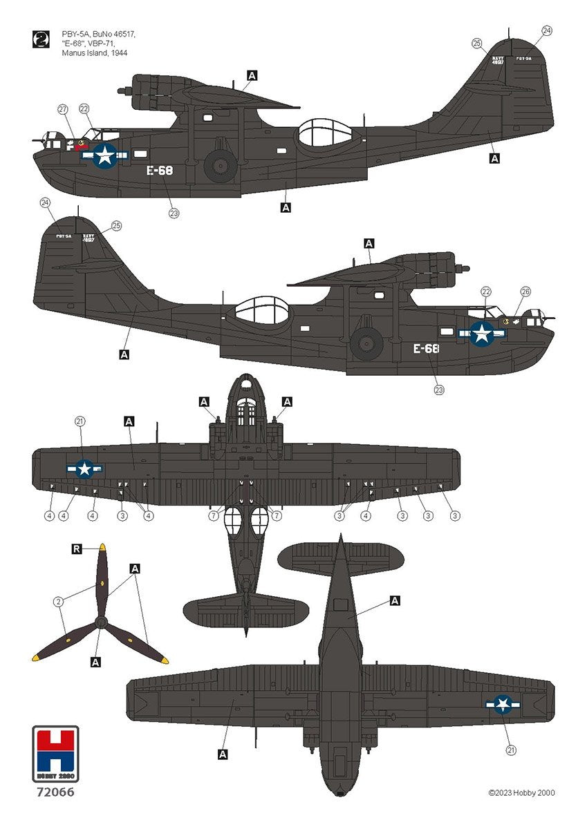 Hobby 2000 72066 Consolidated PBY-5A Catalina PTO (Academy + CARTOGRAF + MASQUES) 1/72 – immagine 5