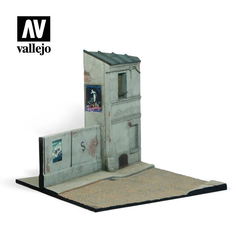 Fragment de bâtiment français, diorama Vallejo SC108, échelle 1/35