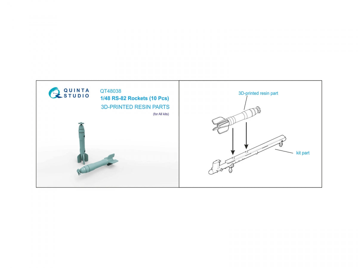 Quinta Studio QT48038 RS-82 Rockets (10 pièces) (tous les kits) 1/48 – immagine 3