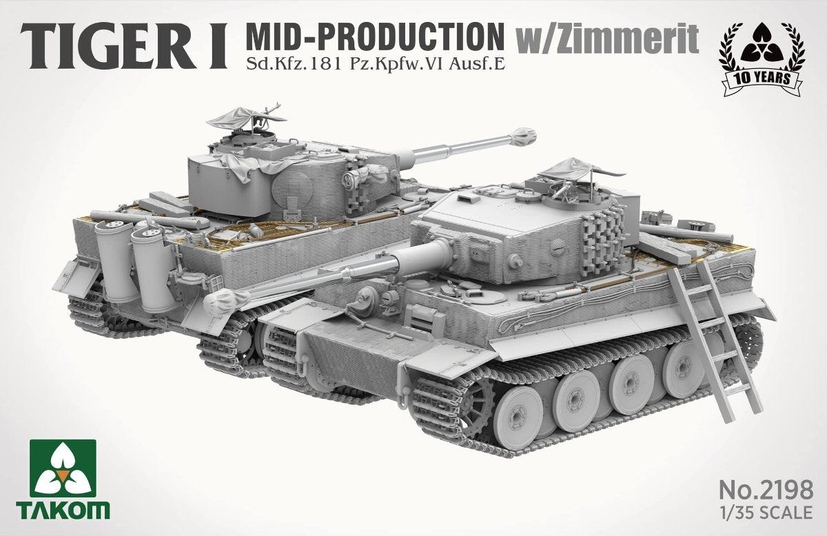 Takom 2198 Tiger I Mid-Production avec Zimmerit Sd.Kfz. 181 Pz.Kpfw. VIAusf. E 1/35 – immagine 2