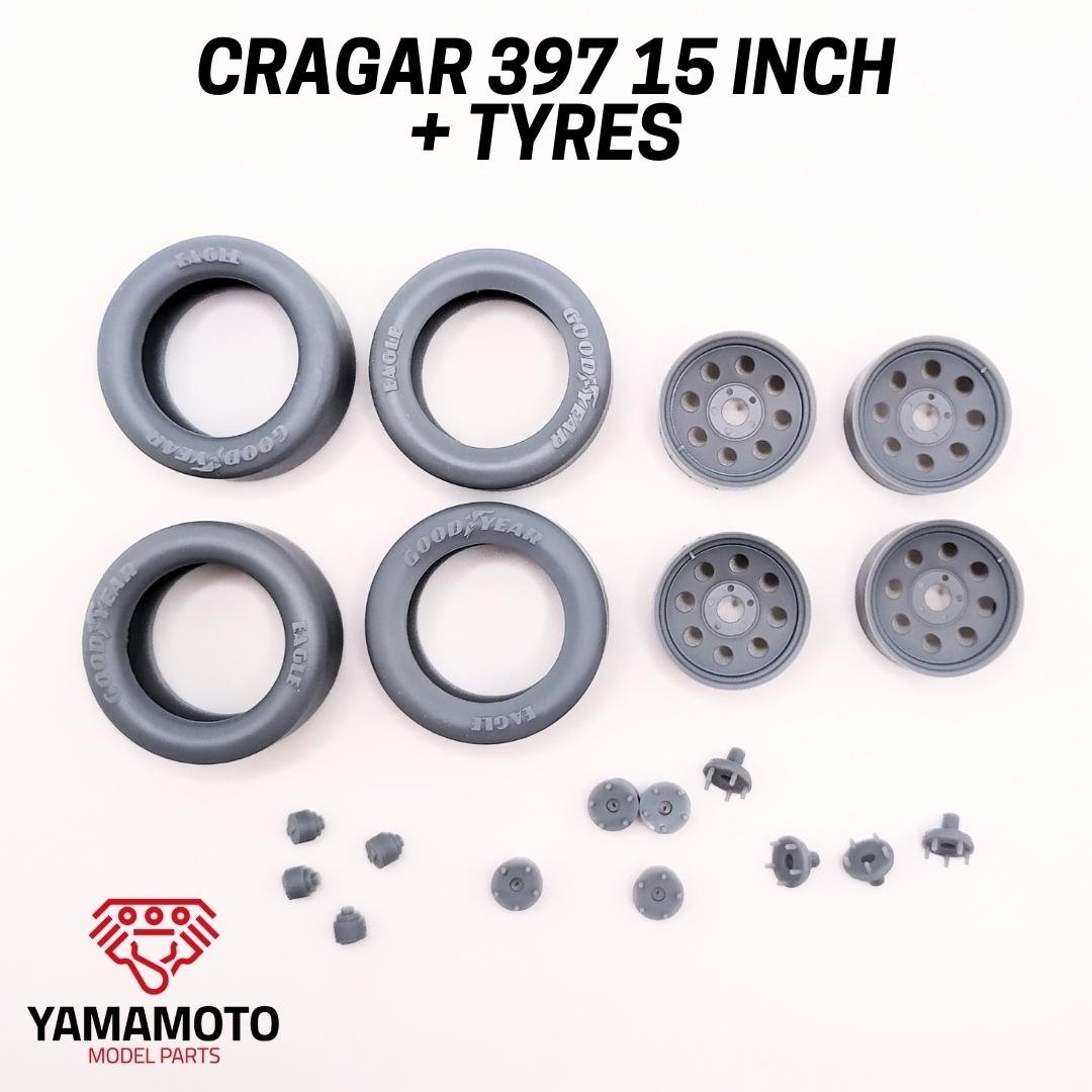 Yamamoto YMPRIM15 Cragar 397 15&amp;quot; + Pneus Prokit! 1/24 – immagine 2