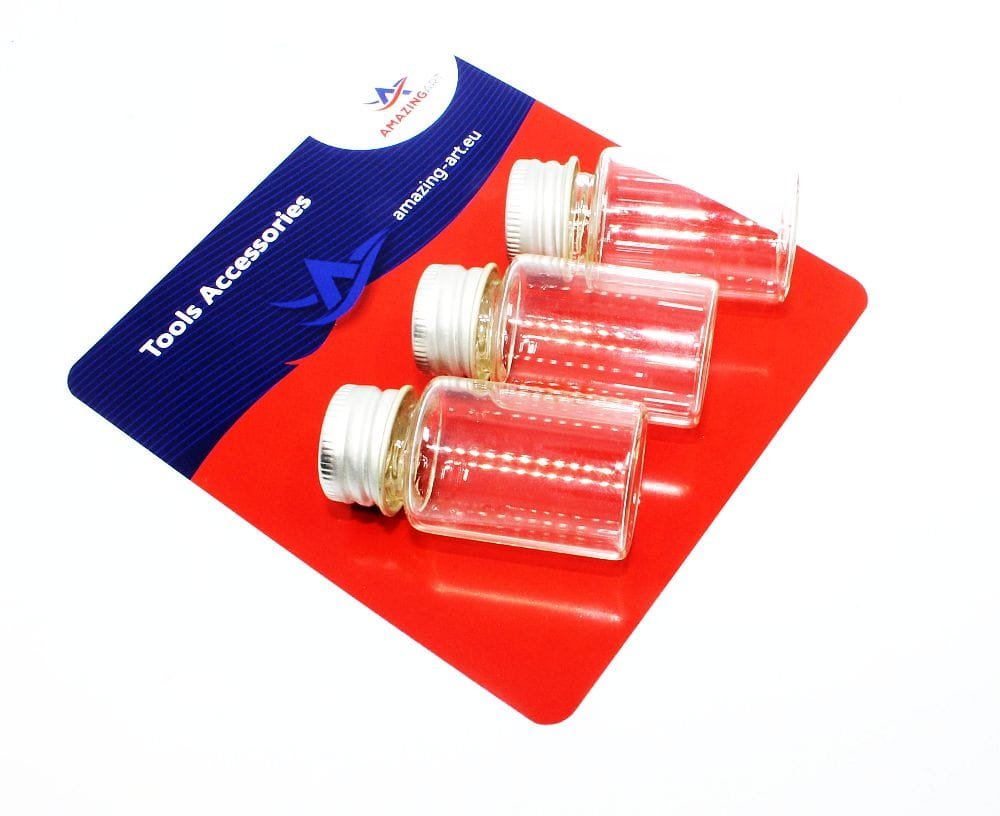 Amazing Art 14545 Flacons en verre 15 ml, lot de 3