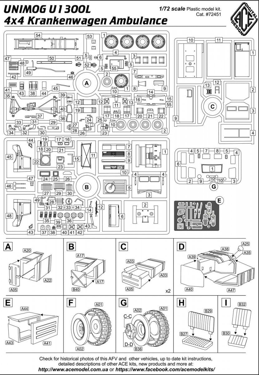 Ace 72451 Unimog U1300L 4x4 Krankenwagen Ambulance1/72 – image 3