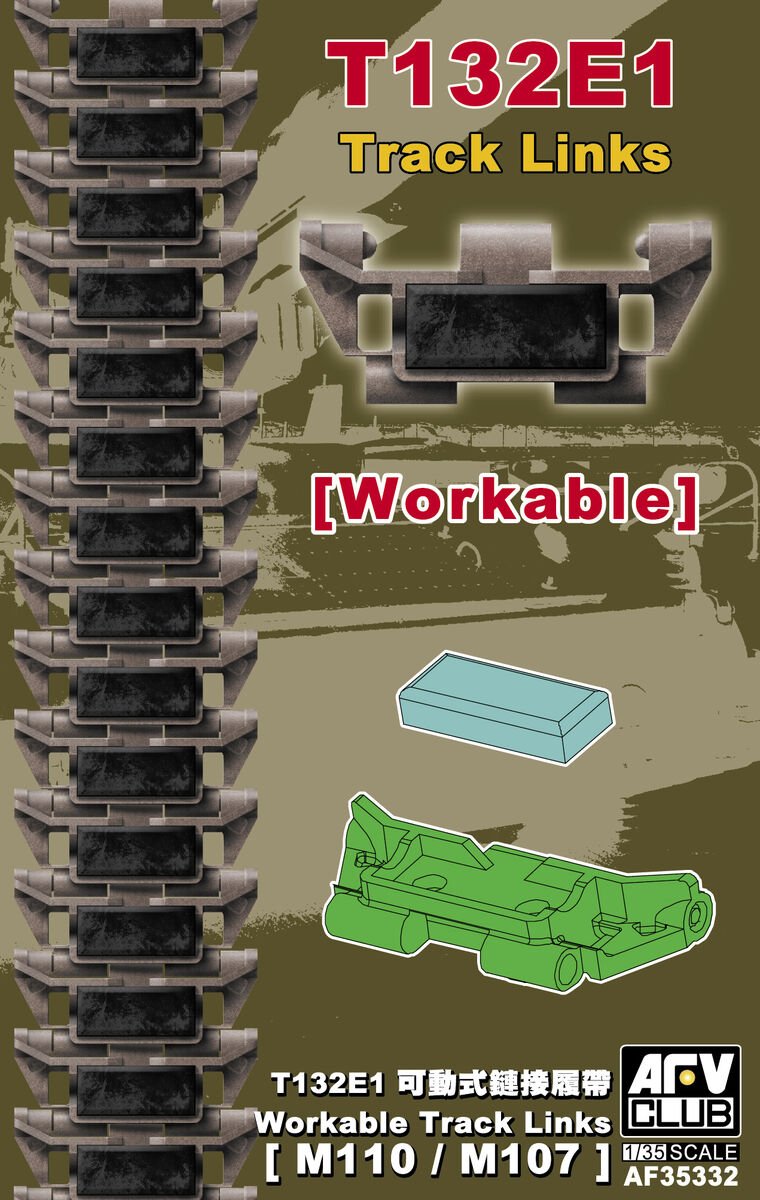 AFV Club 35332 M110/107 T132E1 Maillons de chenille fonctionnels 1/35
