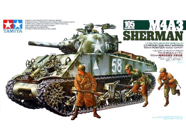 Tamiya 35251 M4A3 Sherman Obusier de 105 mm (1/35)
